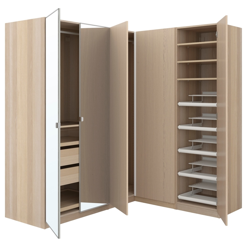 کابینت 4 درب ملامینه کمد چوبی مدرن اتاق خواب با آینه کشو