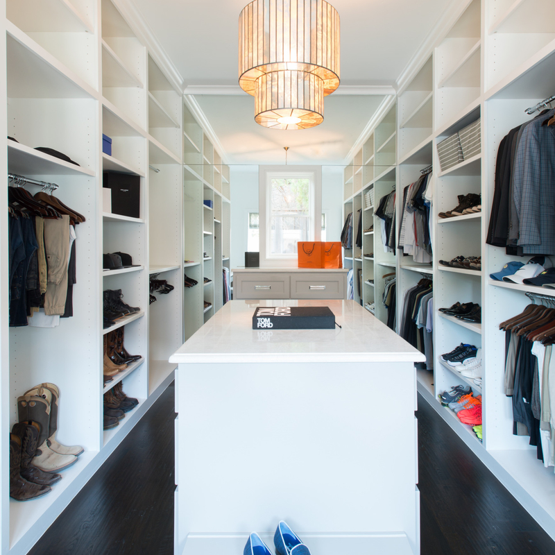 کابینت لوکس چند رنگ U شکل Walk In Organiser Customized Bedroom Melamine