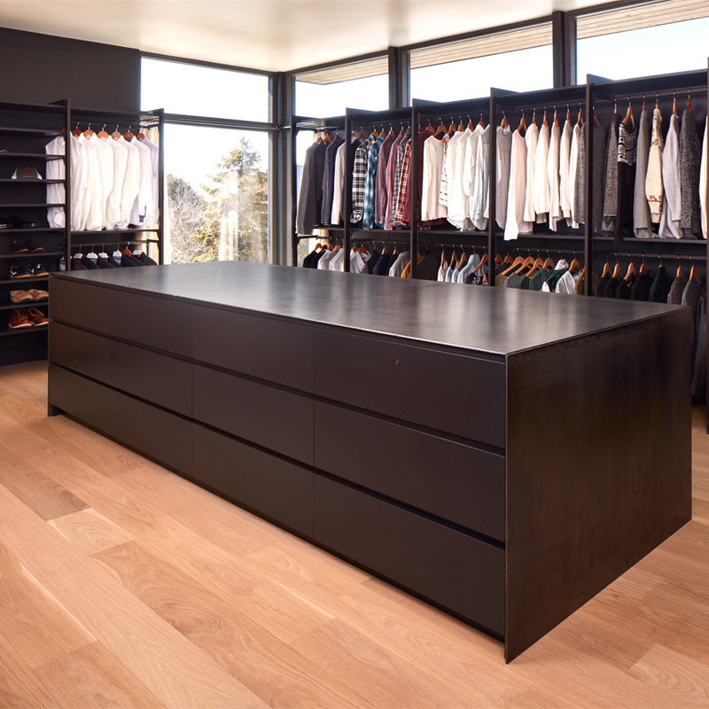 کابینت لوکس چند رنگ U شکل Walk In Organiser Customized Bedroom Melamine