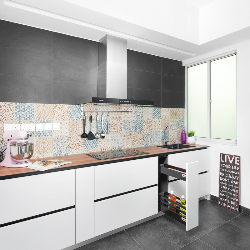 جدید کابینت آشپزخانه مینی L شکل کابینت آشپزخانه دیواری کوچک پی وی سی چوبی برای آپارتمان