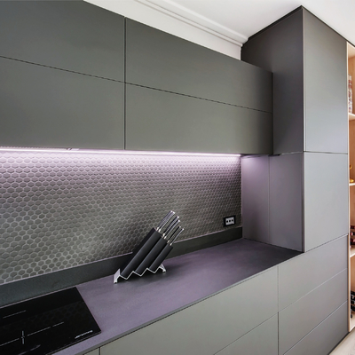 سفارشی سازی کابینت چوبی لوکس 2 Pac مات خاکستری پایه کابینت